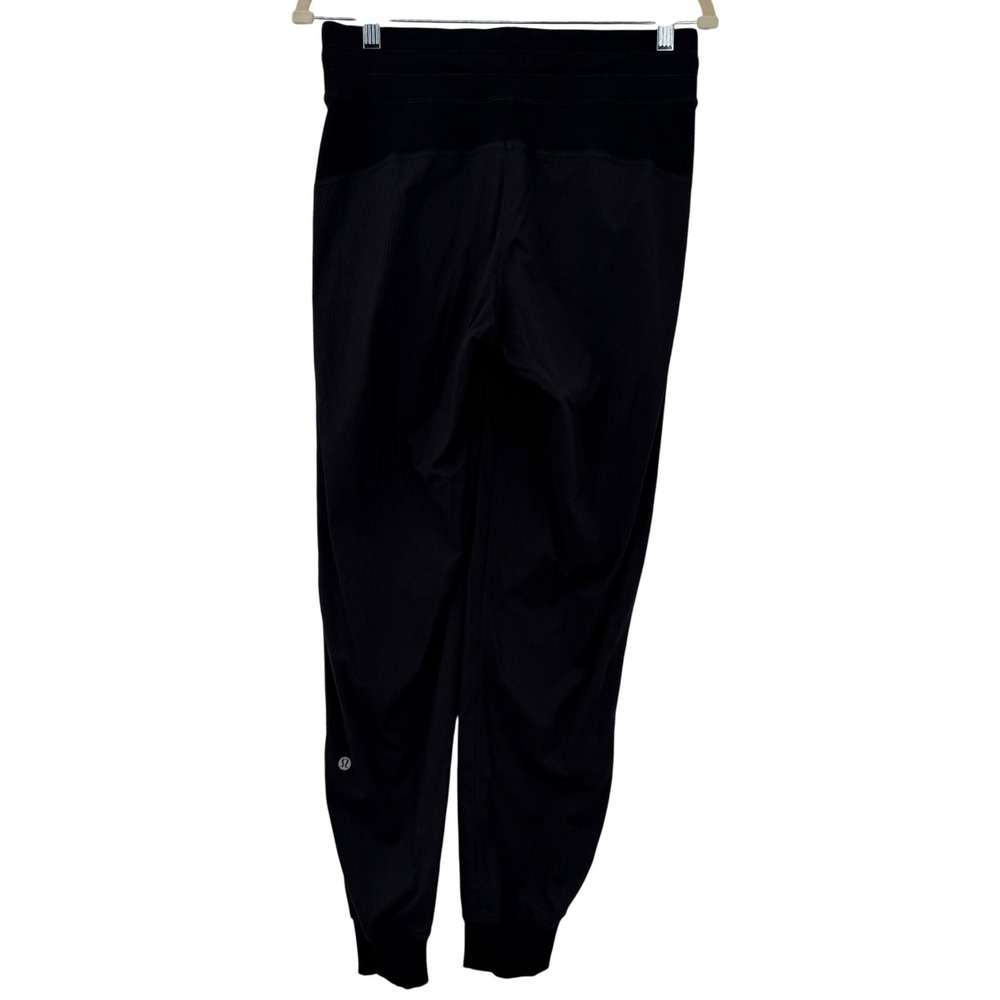 Lululemon Dance Studio Joggers Womens 6 Black Pinstripe Textured Mid Rise W5ENMS